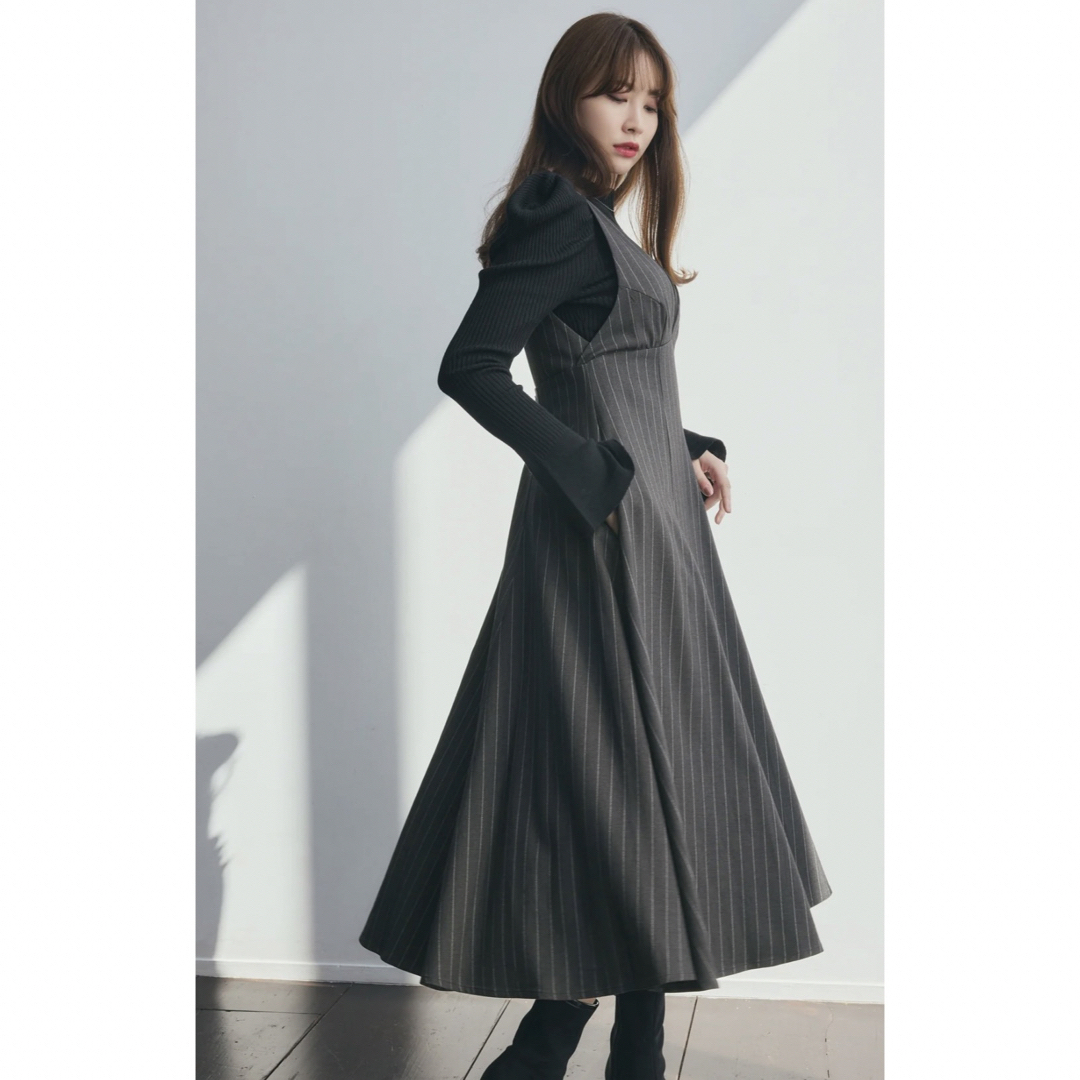 Her lip to(ハーリップトゥ)のStriped Jumper Skirt herlipto レディースのワンピース(ロングワンピース/マキシワンピース)の商品写真