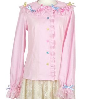 アンジェリックプリティー(Angelic Pretty)のカラフルリボンブラウス ピンク(シャツ/ブラウス(長袖/七分))