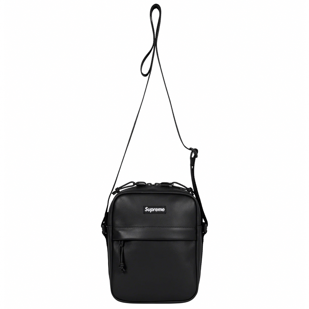 バッグ即発送 Supreme Leather Shoulder Bag Black