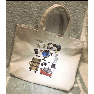 Trip　Travel　旅行　樋口愉美子　刺繍のトートバッグ 帆布9.5号　生成(バッグ)