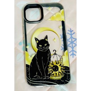 新品未使用  黒猫  iPhoneケース(iPhoneケース)