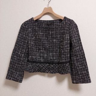 トッカ(TOCCA)のTOCCA トッカ ツイード ノーカラージャケット カーディガン サイズ2 美品(ノーカラージャケット)