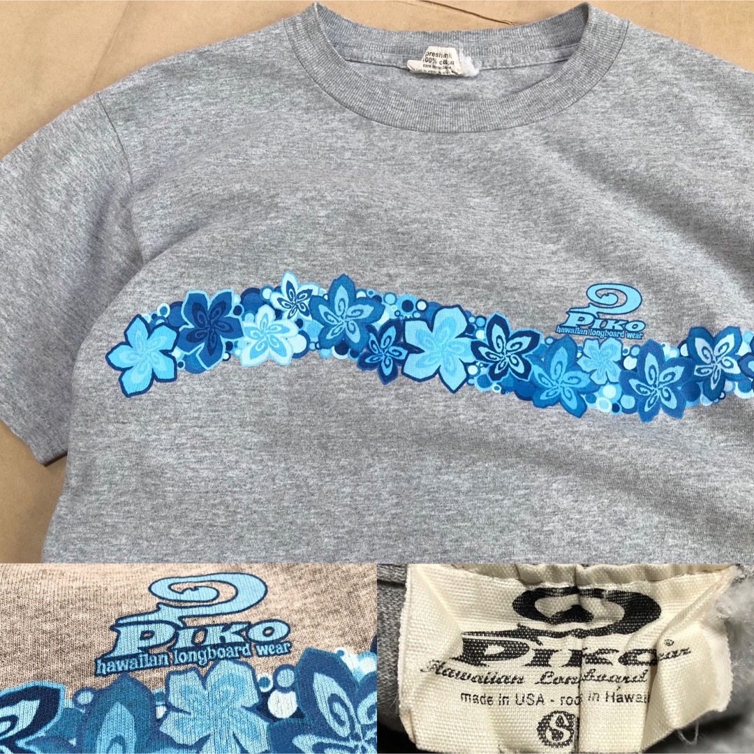 PIKO(ピコ)の90s PIKO Tシャツ アメリカ製 グレー S ハワイ レディースのトップス(Tシャツ(半袖/袖なし))の商品写真