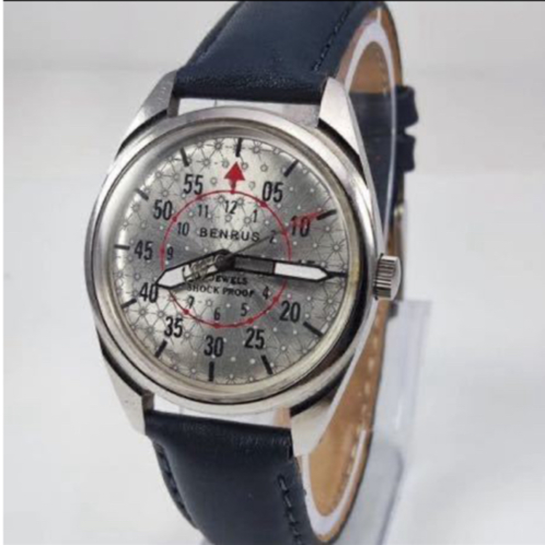 BENRUS - ヴィンテージ Benrus 17石 シルバーダイヤル 手巻き 腕時計