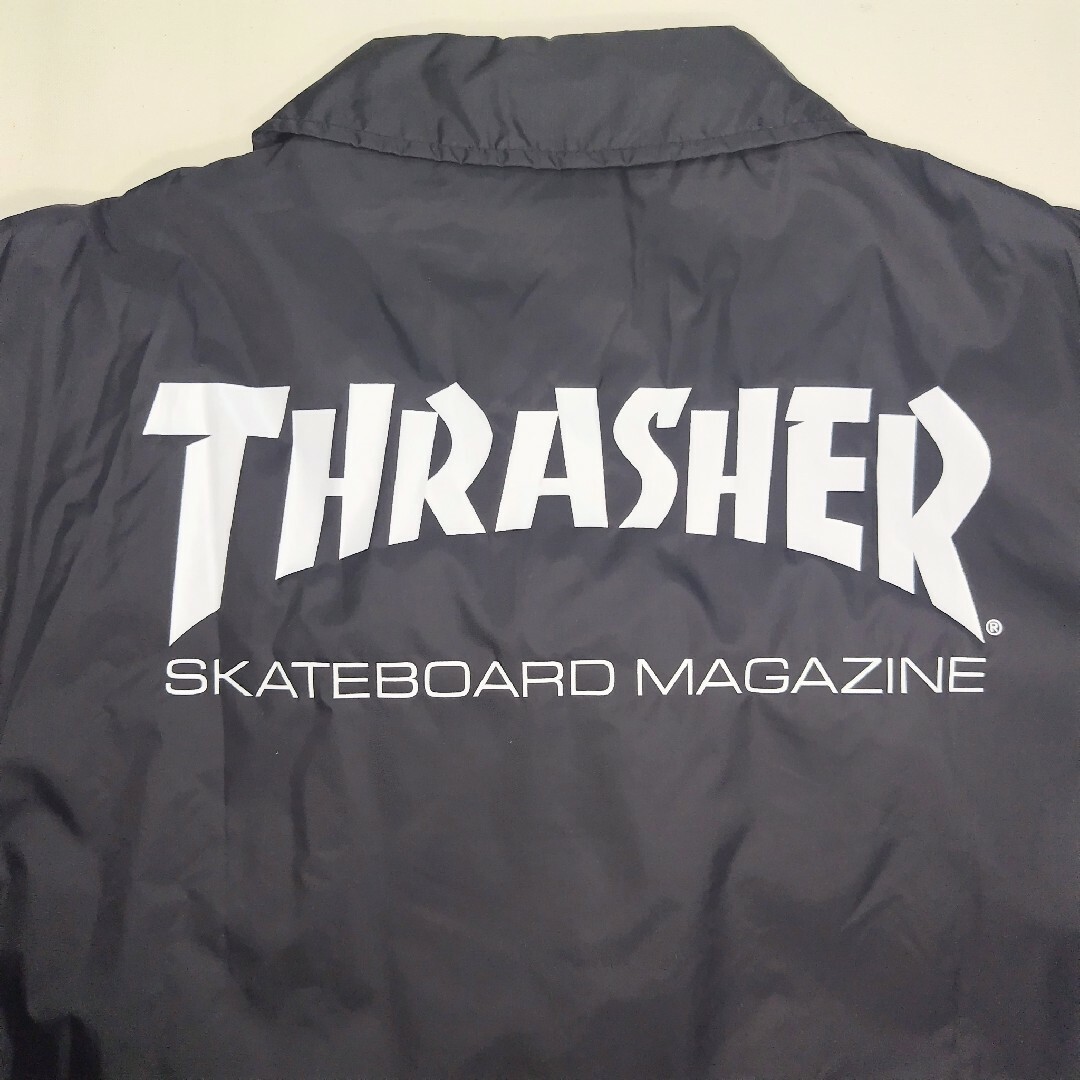 Thrasher ナイロン コーチジャケット 黒 M ボタン スケート