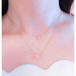 アーカー(AHKAH)の新品　AHKAH アーカー　サクラパヴェ　ネックレス　ピンクサファイア　18K(ネックレス)