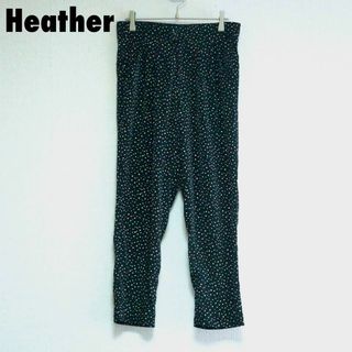 ヘザー(heather)のcu48/Heather/ヘザー/ドット柄パンツ/サスペンダー/黒/レディース(カジュアルパンツ)