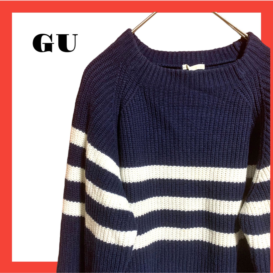 GU(ジーユー)のGU ジーユー　ニット　ライン　レディース　冬 レディースのトップス(ニット/セーター)の商品写真