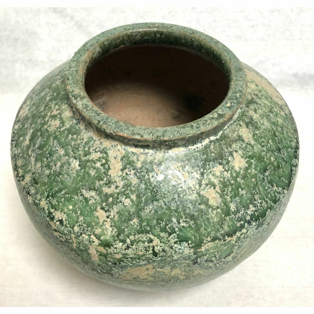 中国・後漢時代 1世紀 漢緑釉 緑釉壷 伝世品焼物 保証 ウブ品 中国・後漢時代 1世紀 漢緑釉 緑釉壷 伝世品焼物 保証 ウブ品