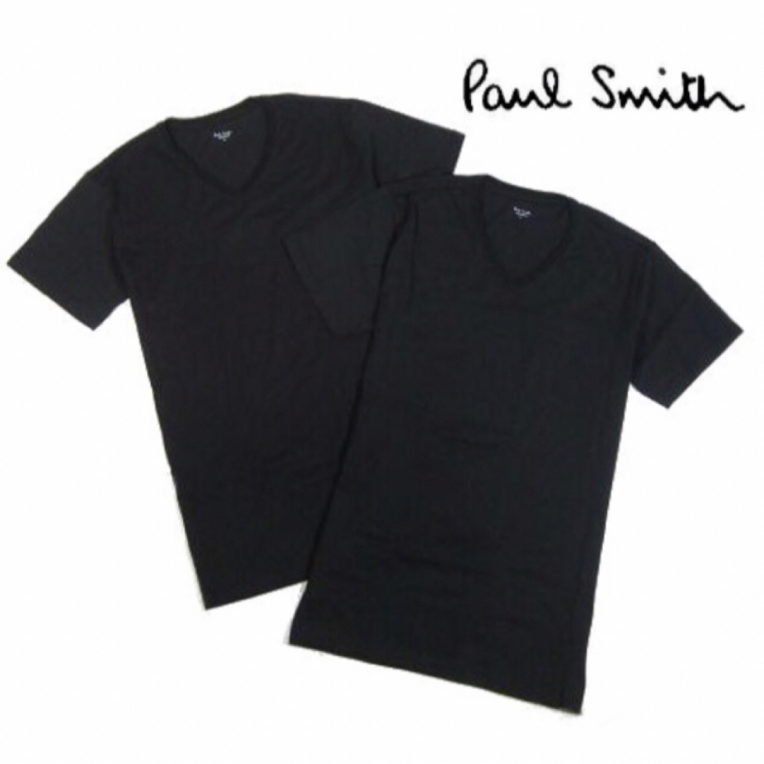 Paul Smith(ポールスミス)の【ポールスミス/Paul Smith】Vネック インナーTシャツ・黒LL×2枚 メンズのトップス(Tシャツ/カットソー(半袖/袖なし))の商品写真