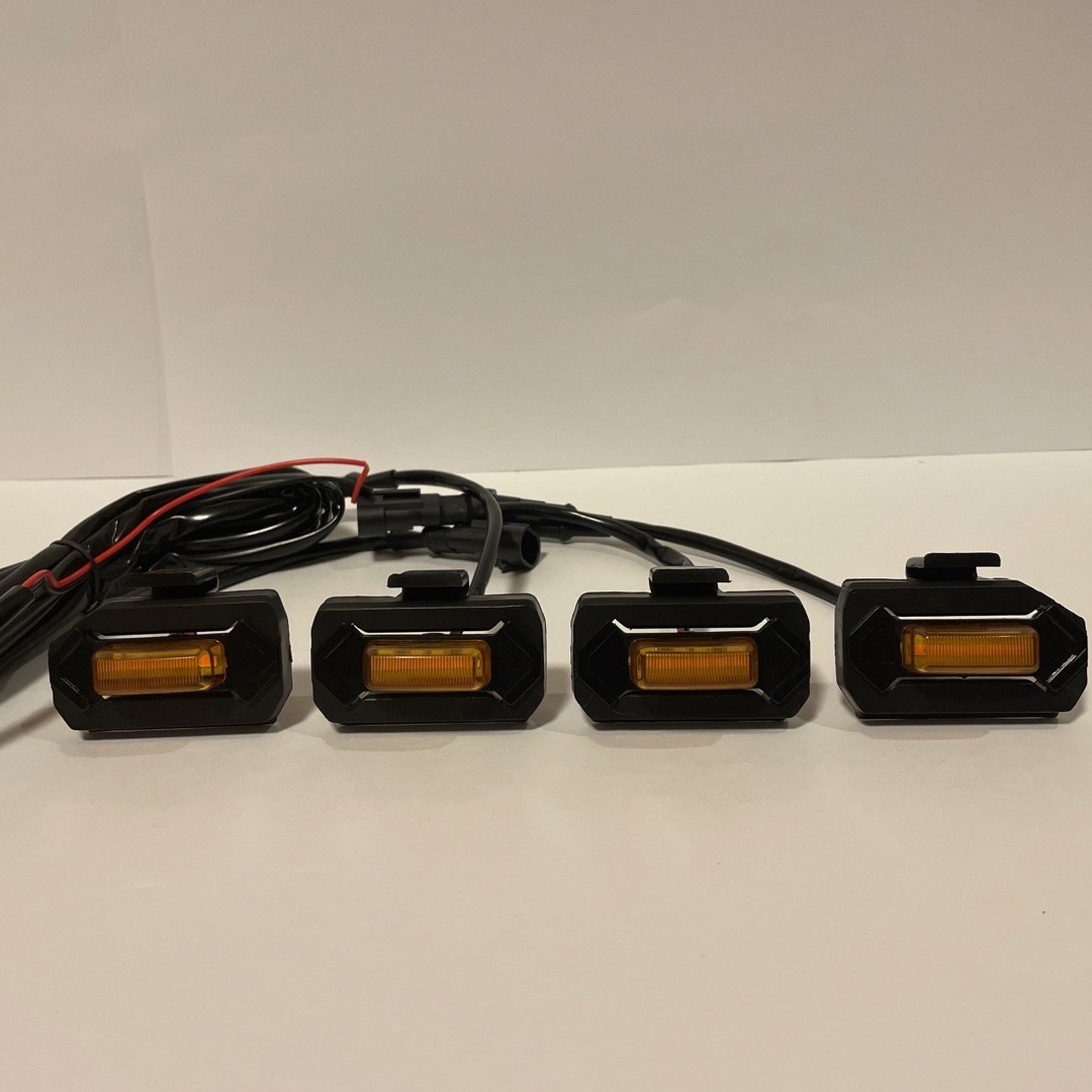 グリルマーカー 6連LED 汎用ブラケット付オレンジレンズ新品 アンバーイエロー