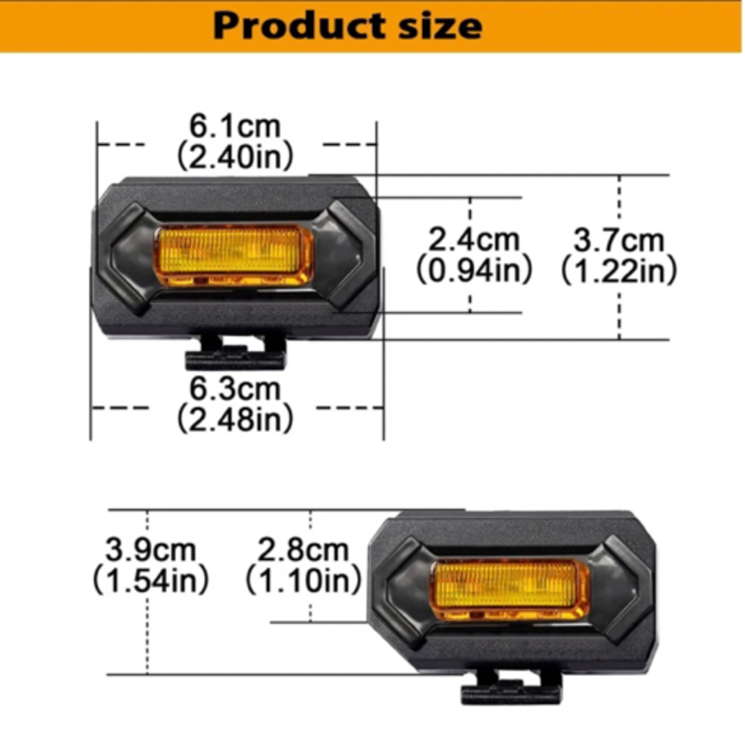 グリルマーカー 6連LED 汎用ブラケット付オレンジレンズ新品 アンバーイエロー