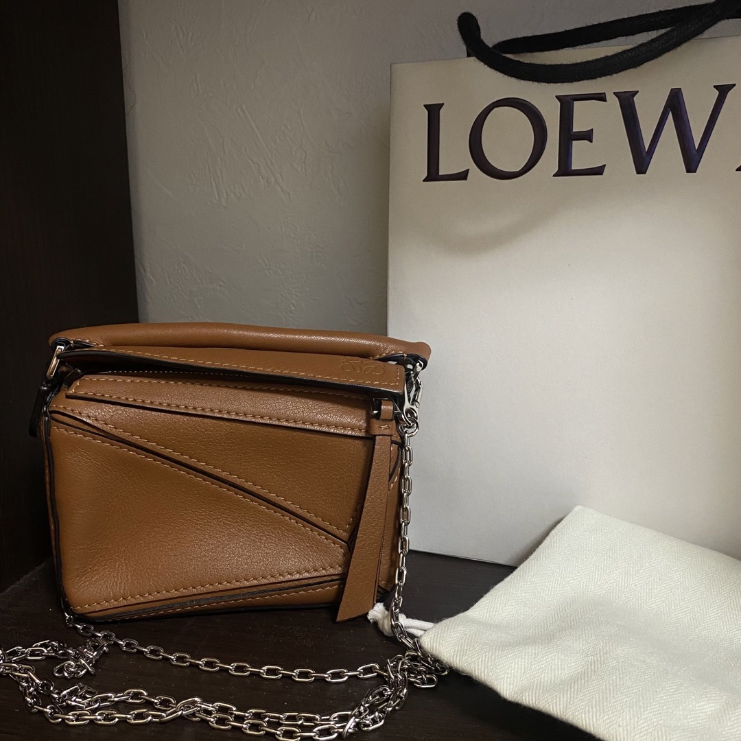 LOEWE パズル チェーンバッグ ナノ ブラウン