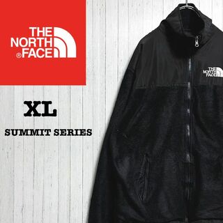 ノースフェイス　フリースジャケット　刺繍ロゴ　ビッグシルエット　黒　XL