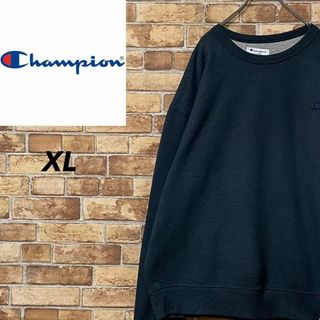 タグ付き Champion ロゴ刺繍スウェット ネイビー ビッグサイズ