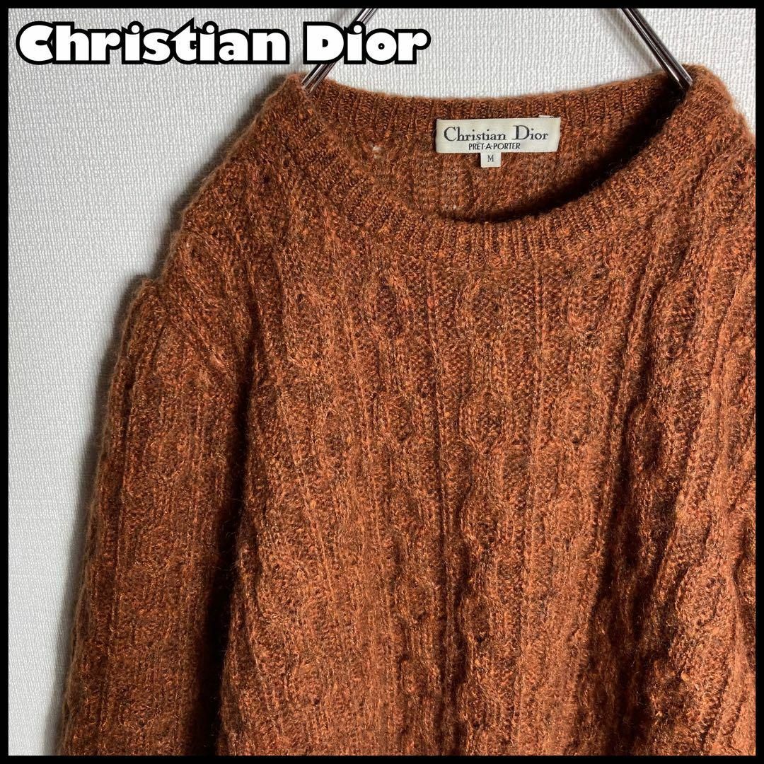 茶色ブランサイズ【美品】Christian Dior　ケーブルニット　人気ブラウン　M