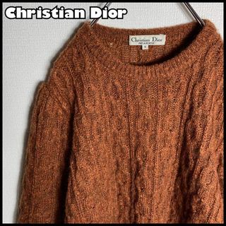 クリスチャンディオール(Christian Dior)の【美品】Christian Dior　ケーブルニット　人気ブラウン　M(ニット/セーター)