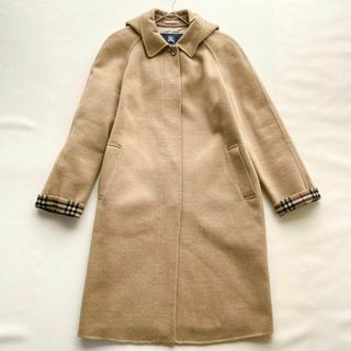 極美品 バーバリーロンドン カシミヤ混 ダブルフェイス ロングコート ベージュ