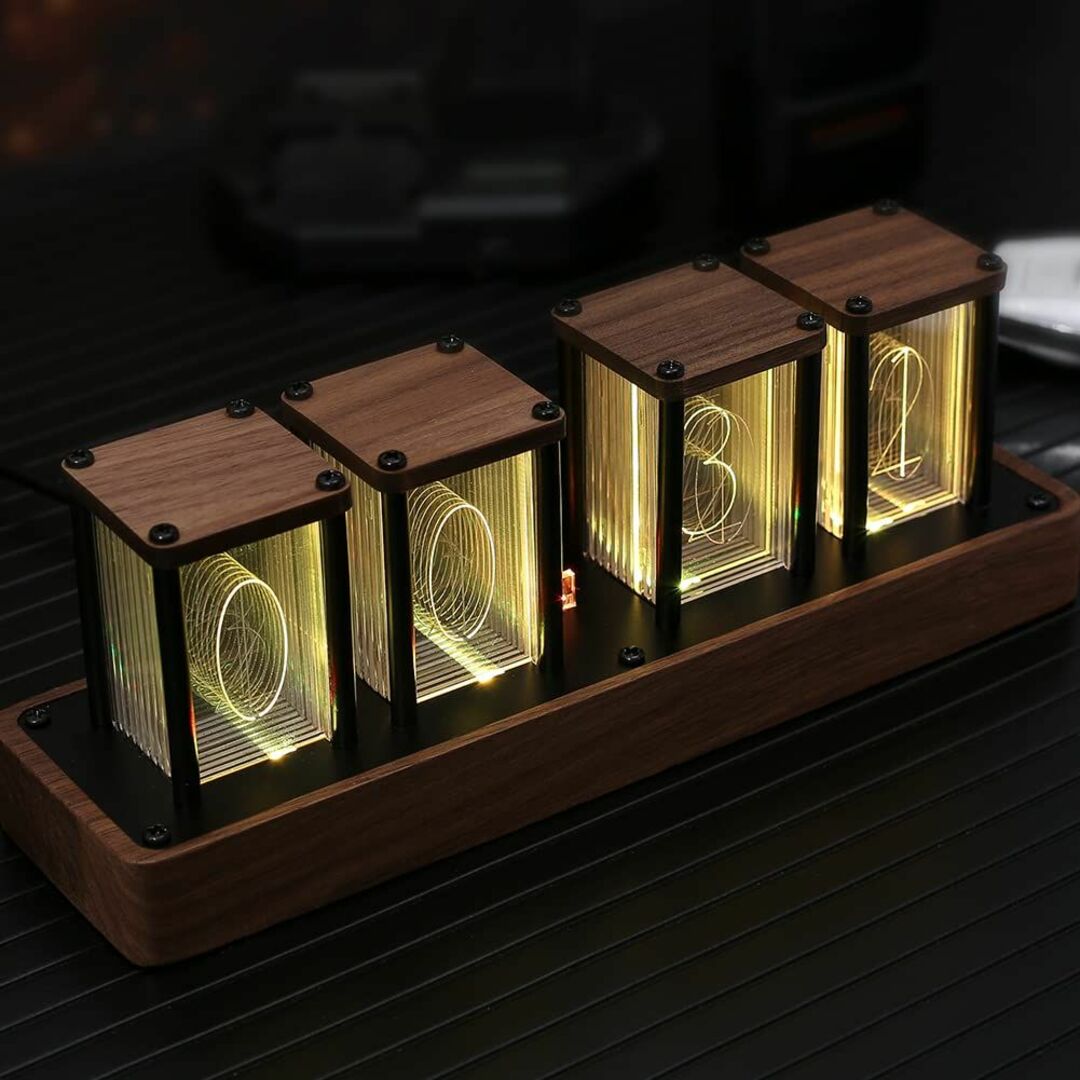 LED置き時計 バカバカしい ニキシー管風デジタル置き時計 レトロ LED置き時計 バカバカしい ニキシー管風デジタル置き時計 レトロ