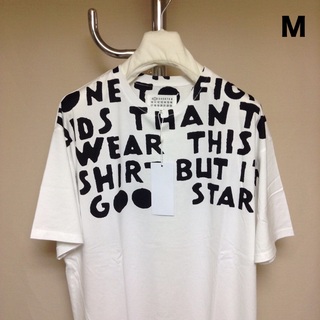 マルタンマルジェラ(Maison Martin Margiela)の新品 M マルジェラ 21ss エイズ Tシャツ カットソー 白 黒 5345(Tシャツ/カットソー(半袖/袖なし))