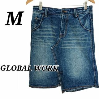 グローバルワーク(GLOBAL WORK)のシュカ グローバルワーク  膝丈 デニム スカート 裾デザイン M(ひざ丈スカート)