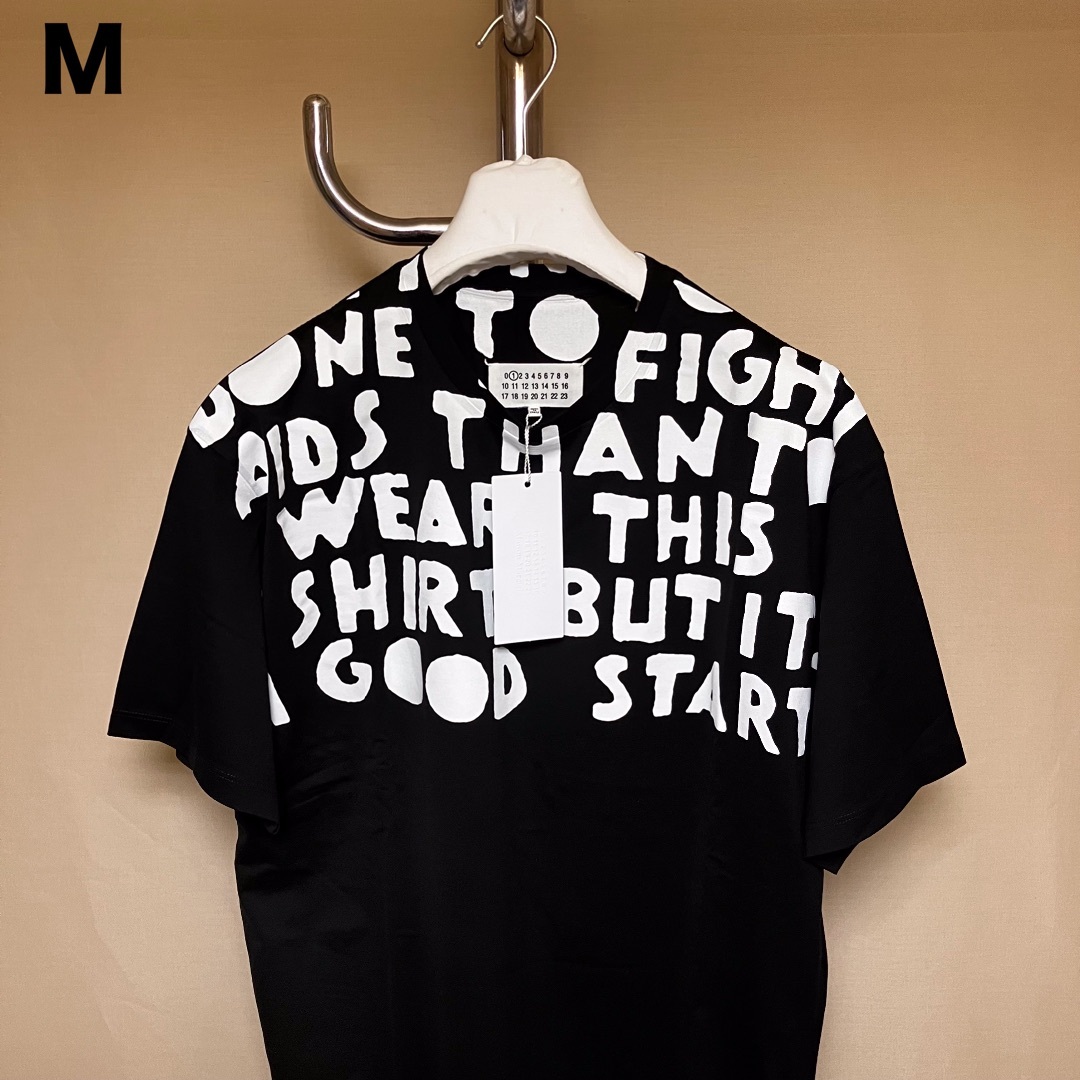Maison Margiela（旧Maison Martin Margiela） - 新品 M マルジェラ 21ss エイズ Tシャツ カットソー 黒白 5429