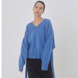 極美品✨LE CIEL BLEU ケーブルニット 異素材 ウールワンピース ML