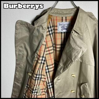 バーバリー(BURBERRY)の【ベルト付】バーバリー　ロングトレンチコート　ノバチェック　ユニセックス　袖短め(トレンチコート)