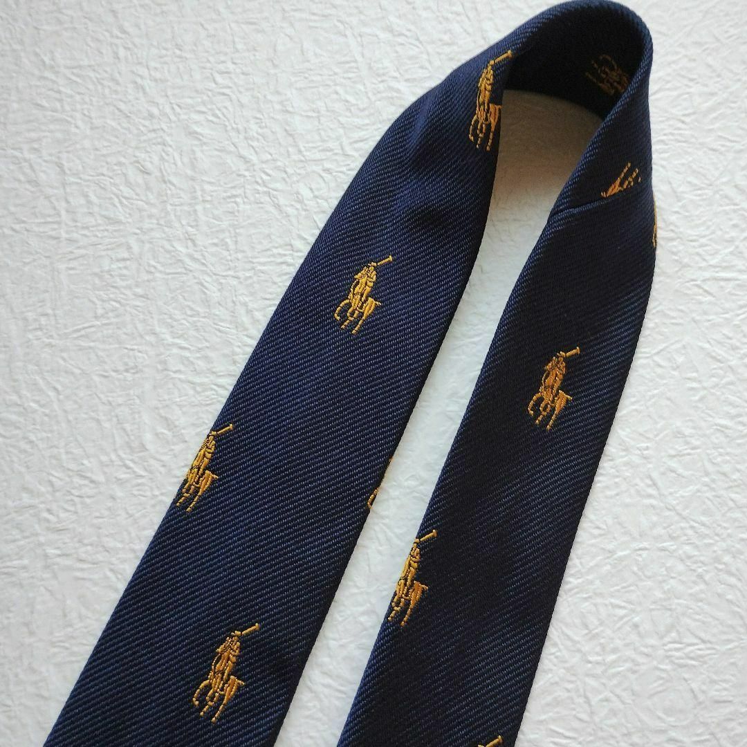 POLO RALPH LAUREN(ポロラルフローレン)の【美品】ポロラルフローレン ネクタイ キッズ ネイビー ポニーロゴ【イタリア製】 メンズのファッション小物(ネクタイ)の商品写真