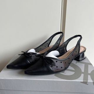 スタッカート(STACCATO)の新品　STACCATO ドットリボンメッシュミュール (ミュール)