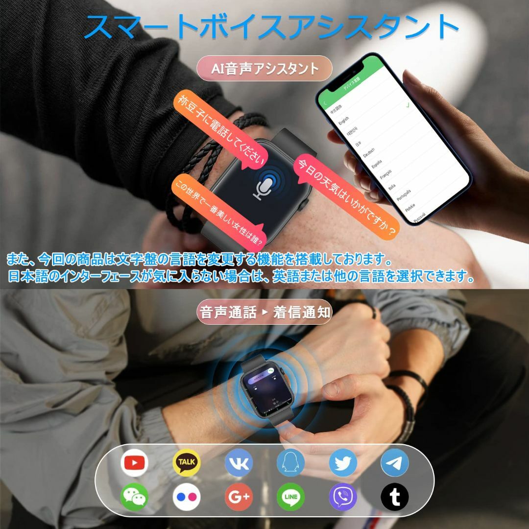 スマートウォッチ 【Newluck 2023年5月発売NEWモデル】 Smart美容/健康