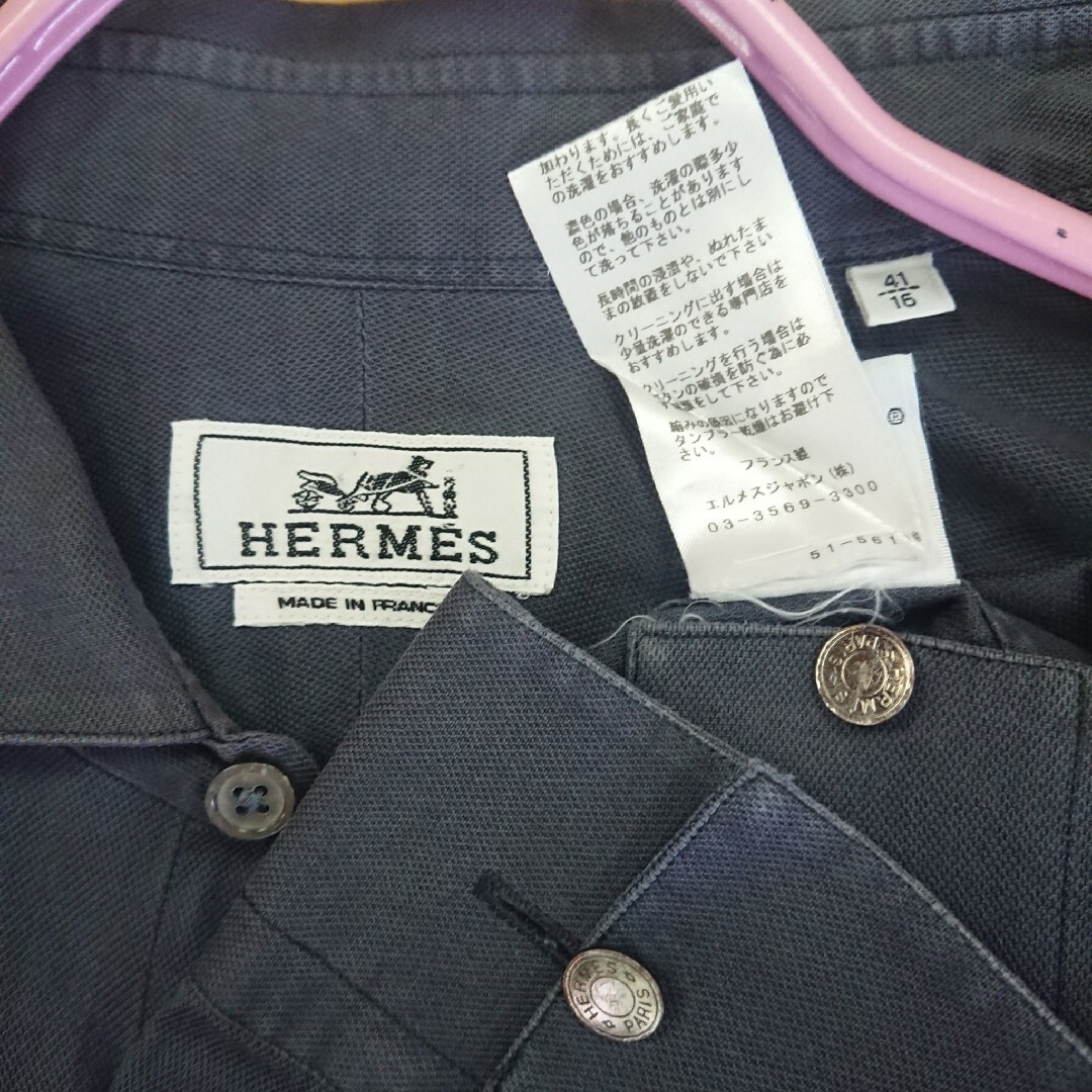 HERMES コットン100% シアーシャツ