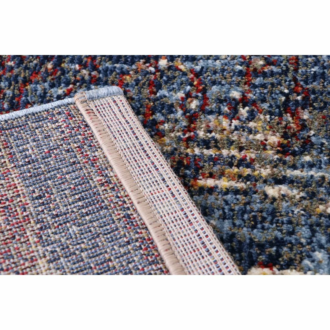 【色: ブルー】イケヒコ・コーポレーション ラグ カーペット マット 絨毯 長方