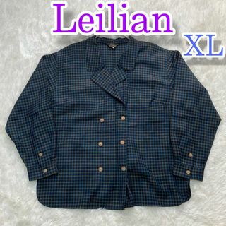 レリアン(leilian)のレリアン Leilian テーラードジャケット ダブルブレスト チェック(テーラードジャケット)