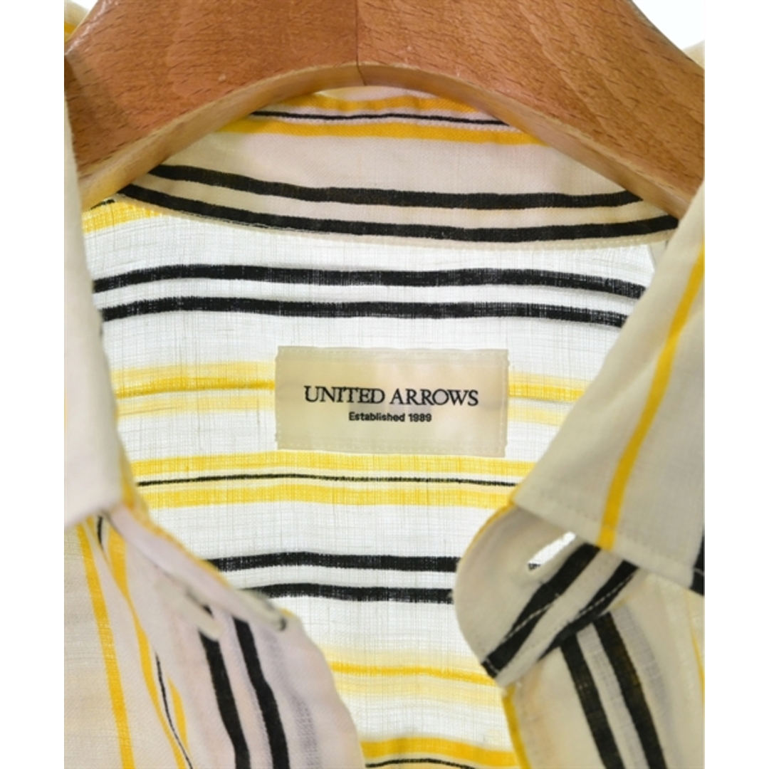 UNITED ARROWS(ユナイテッドアローズ)のUNITED ARROWS カジュアルシャツ M 白x黄x黒(ストライプ) 【古着】【中古】 メンズのトップス(シャツ)の商品写真