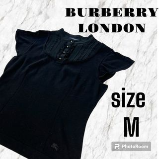 バーバリー(BURBERRY)のバーバリーロンドン カットソー  半袖 レース フリル ホース刺繍ロゴ M(シャツ/ブラウス(半袖/袖なし))