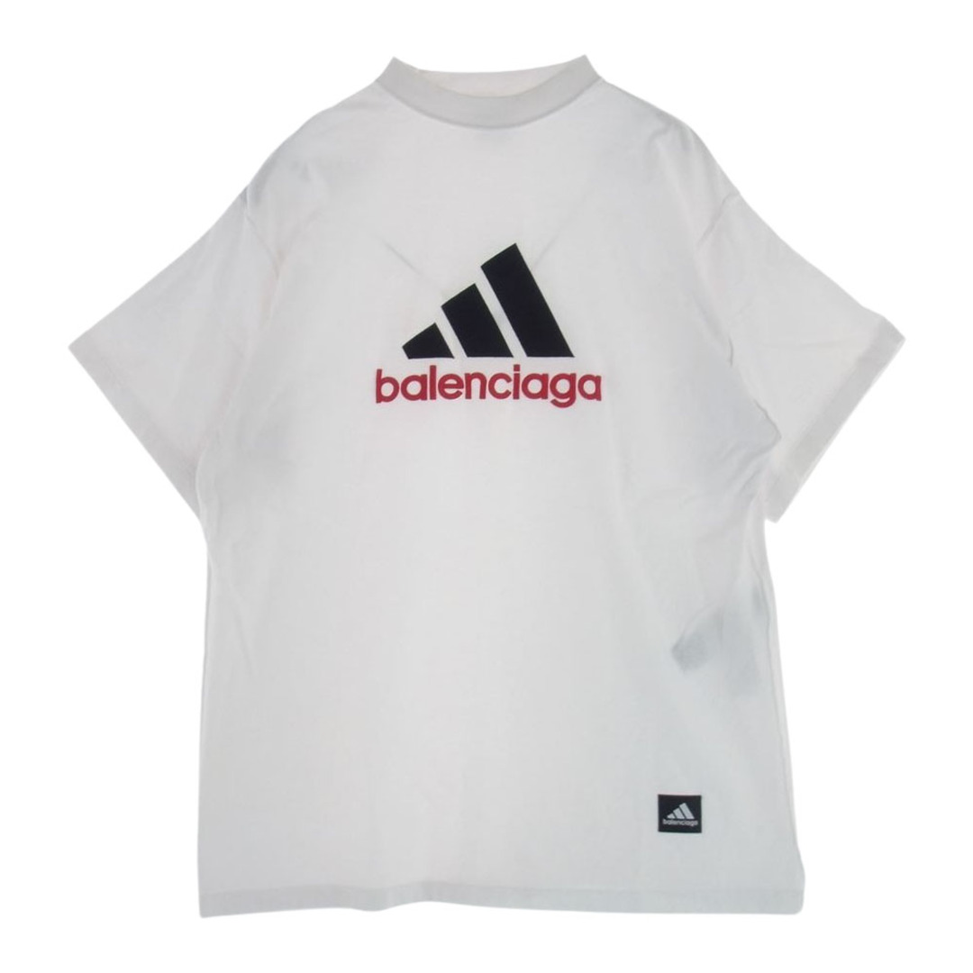 BALENCIAGA バレンシアガ Ｔシャツ 23SS 731769 TNVA6  × ADIDAS アディダス ロゴ デザイン オーバーサイズ Tシャツ ホワイト系 L