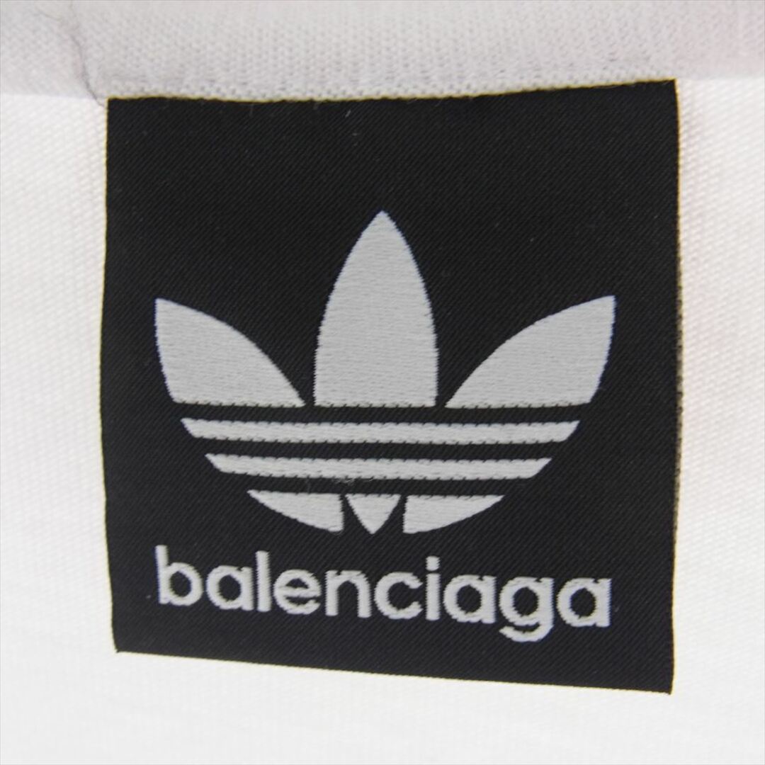 BALENCIAGA バレンシアガ Ｔシャツ 23SS 731769 TNVA6  × ADIDAS アディダス ロゴ デザイン オーバーサイズ Tシャツ ホワイト系 L