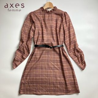 アクシーズファム(axes femme)の新品　アクシーズファム　axes femme ワンピース　秋冬　チェック柄(ロングワンピース/マキシワンピース)