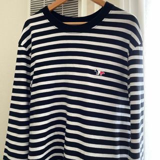 メゾンキツネ(MAISON KITSUNE')の訳あり美品✨メゾンキツネ   ブラックボーダーロンT(カットソー(長袖/七分))