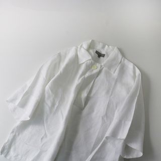 2023SS マーガレットハウエル MARGARET HOWELL LINEN VOILE リネンボイルプルオーバーブラウス  1/ホワイト白【2400013573757】