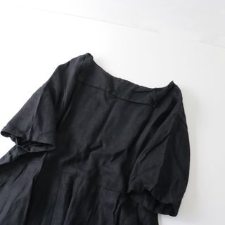 フォグリネンワーク ネストローブ fog linen work × nest Robe リネン  セーラーカラーワンピース/ブラック【2400013566711】