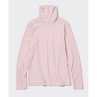 ユニクロ(UNIQLO)のベビーピンク UNIQLOフリース タートル ネックT(カットソー(長袖/七分))