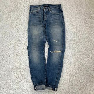 サンローラン(Saint Laurent)の【美品・エディ期】サンローランパリ　スキニーデニムパンツ　ダメージ加工　16SS(デニム/ジーンズ)