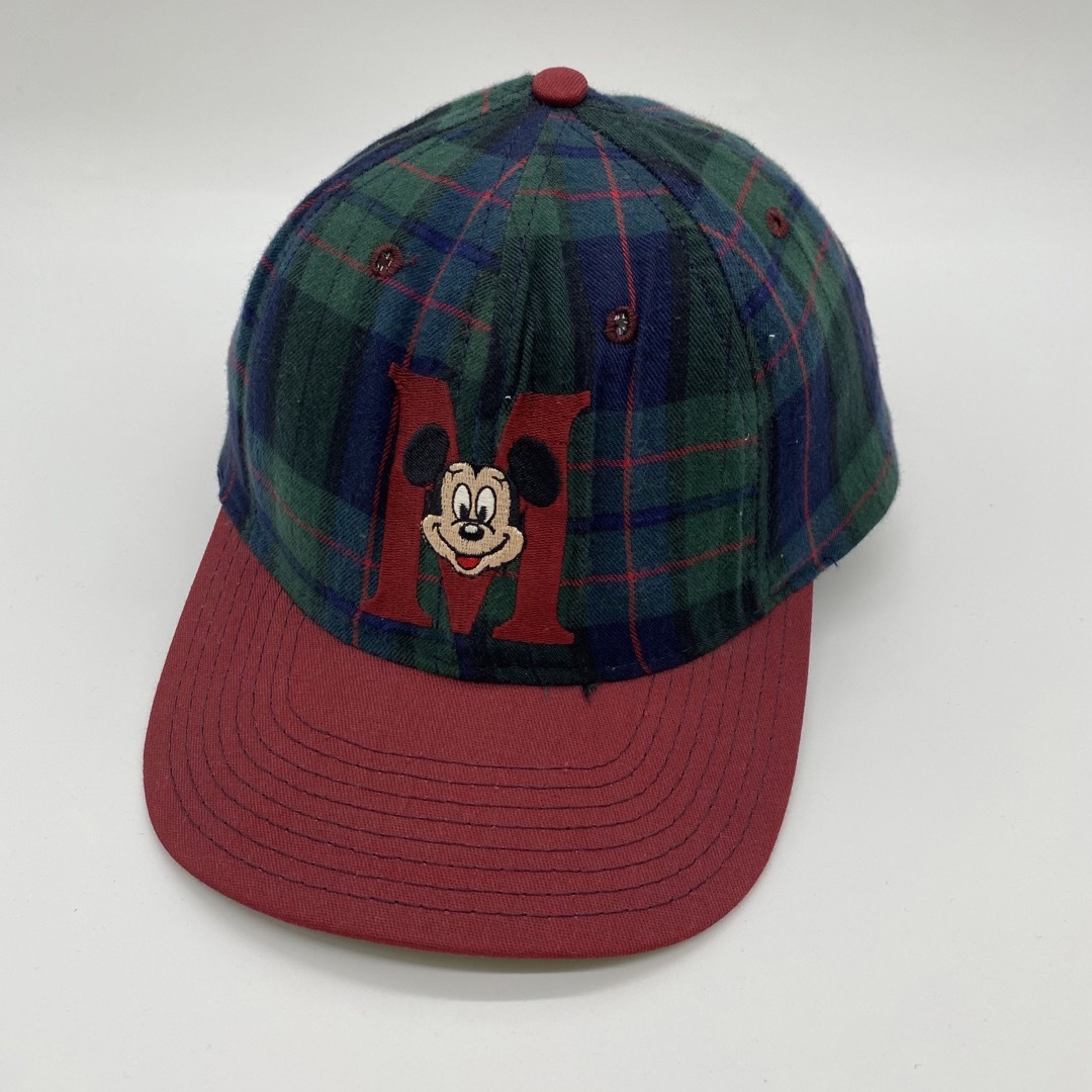 90s ヴィンテージ USA製 ミッキー 刺繍ロゴ 2トーンカラーキャップ