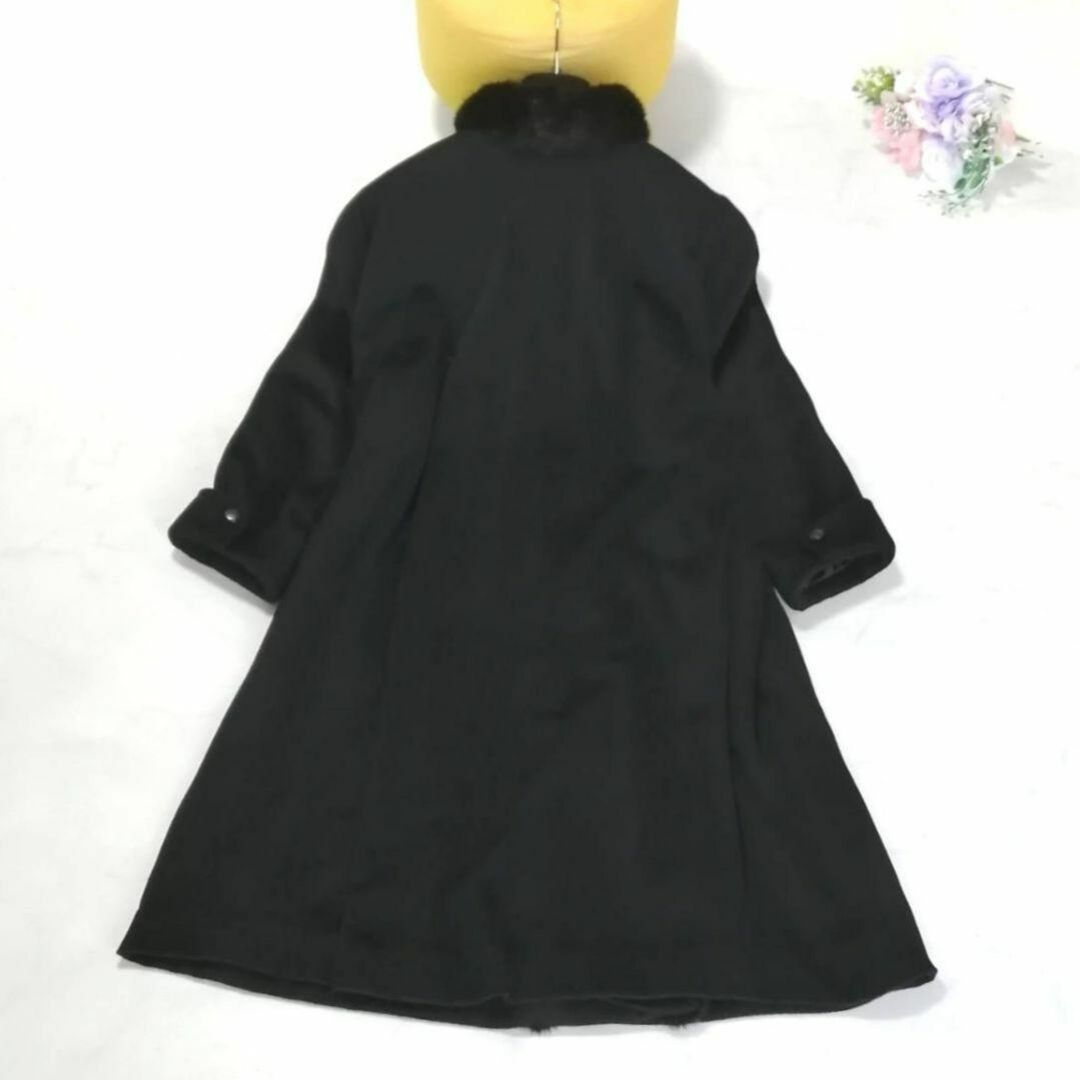 極美品✨ パリエンヌ 高級 ロングコート カシミヤ100 ミンクファー 9
