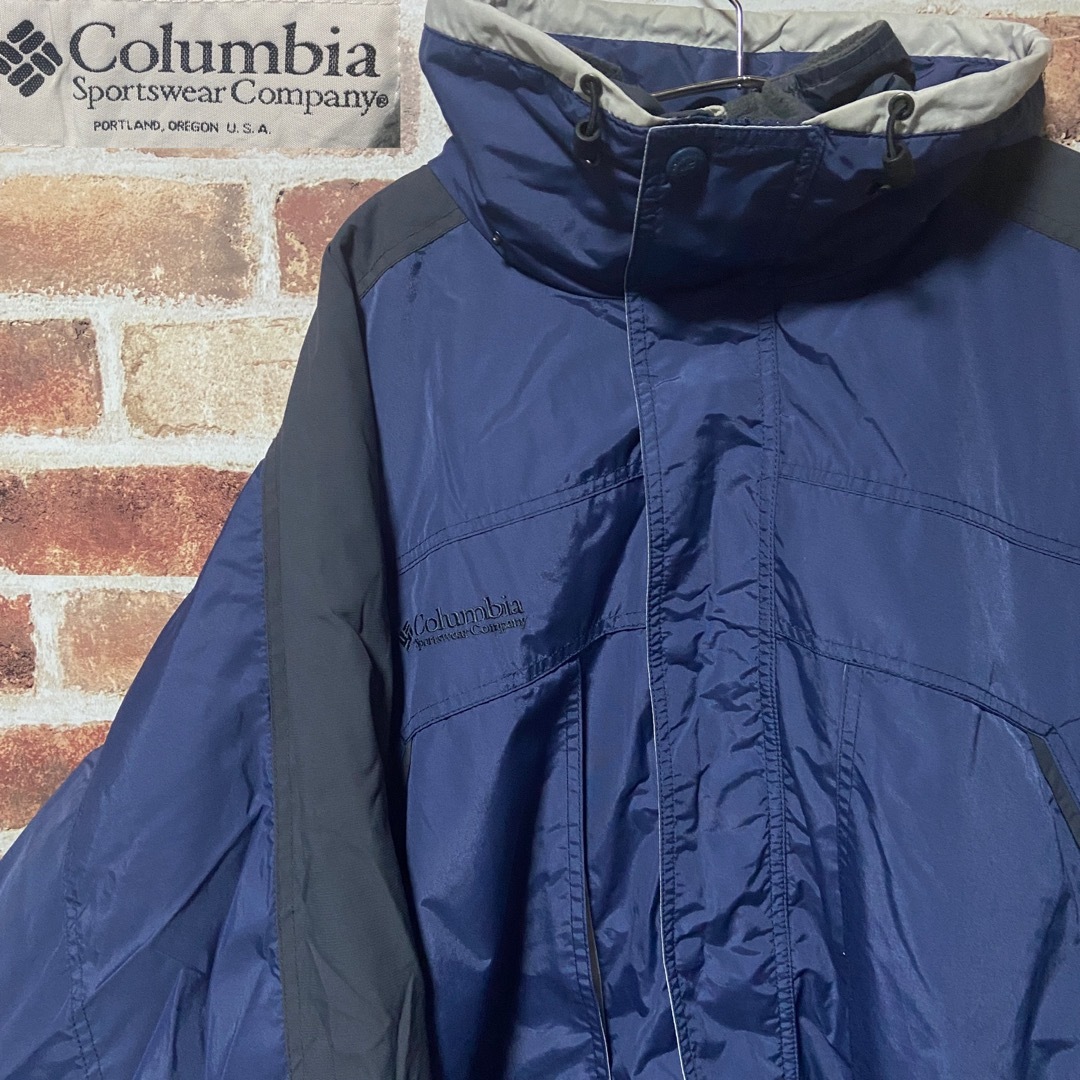 Columbia(コロンビア)のM161 Columbia マウンテンパーカー 古着 ナイロンジャケット ブルー メンズのジャケット/アウター(マウンテンパーカー)の商品写真