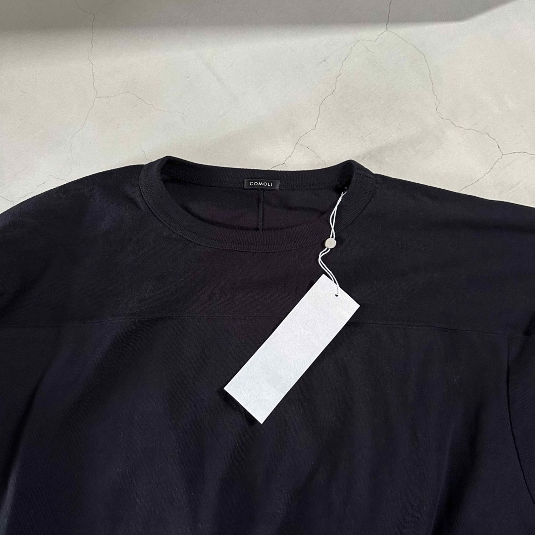 COMOLI フットボールTシャツ NAVY 2-
