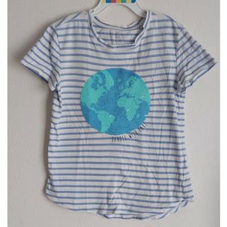 ギャップキッズ(GAP Kids)のGAP　キッズMサイズ　Tシャツ　スパンコール付き　地球儀(Tシャツ/カットソー)