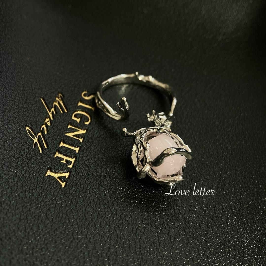 No.330A アンティークローズ指輪リング シルバー 韓国 薔薇 量産型 地雷 レディースのアクセサリー(リング(指輪))の商品写真